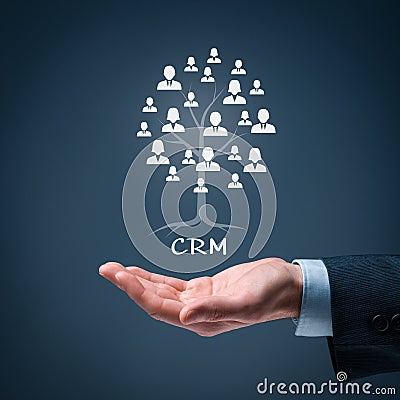 CRM and customers Stock Photo