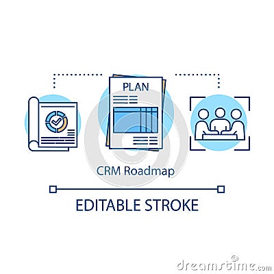 CRM roadmap concept icon Vector Illustration