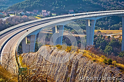 Crni Kal viaduct in Slovenia view Stock Photo