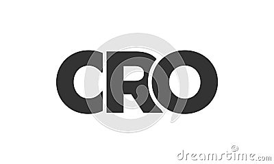 CRO logo design template with strong and modern bold text. Initial based vector logotype featuring simple and minimal typography. Vector Illustration