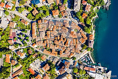 Croatia, Adriatic coast, beautiful old town of Lovran Editorial Stock Photo