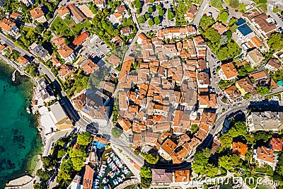 Croatia, Adriatic coast, beautiful old town of Lovran Editorial Stock Photo