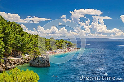 Croatia Brela, adriatic sea and beautiful beach punta rata, Dalmatia at summer Stock Photo