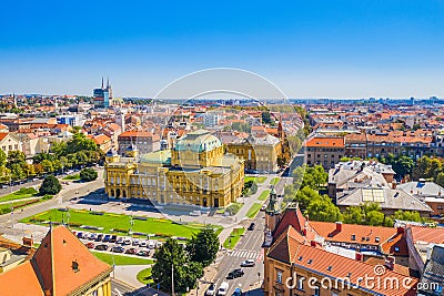 Croatia, city Zagreb, monumental national theater, tourist destination Stock Photo