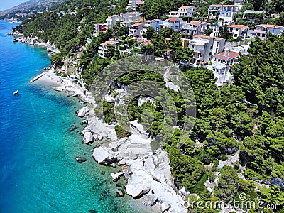 Croatia drone view - Adriatic coast Stock Photo