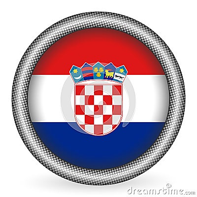 Croatia flag button Vector Illustration