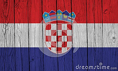 Croatia Flag Over Wood Planks Stock Photo