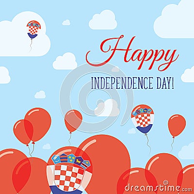 Croatia Independence Day Flat Patriotic Design. Vector Illustration