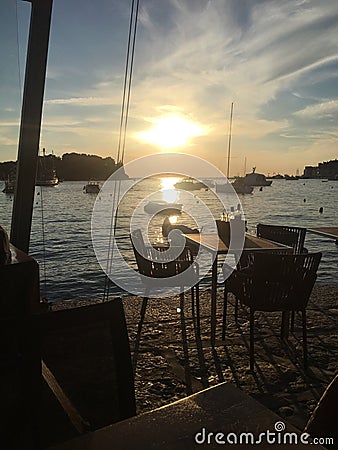 Sunset Rovinj Stock Photo