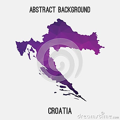 Croatia map in geometric polygonal,mosaic style. Vector Illustration