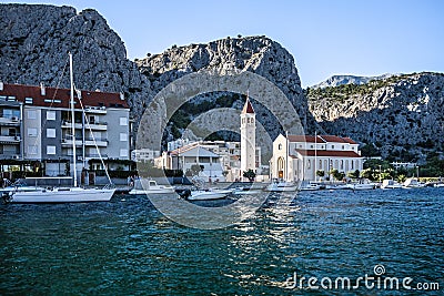 Croatia, Omis resort seafront view. Editorial Stock Photo