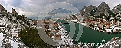 Croatia - Omis at snow Stock Photo