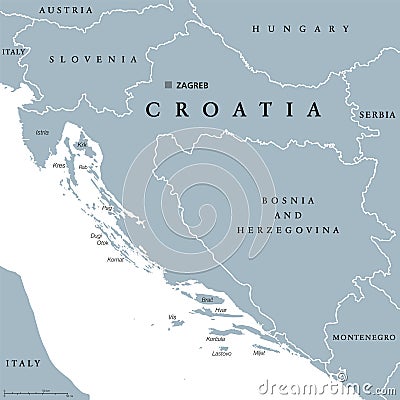 Croatia political map Vector Illustration