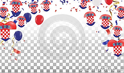 Croatian Balloons with Countries flags of national Croatian flag Vector Illustration