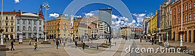 Croatian Capital Zagreb main square Editorial Stock Photo