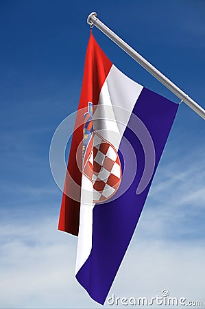 Croatian Flag Stock Photo