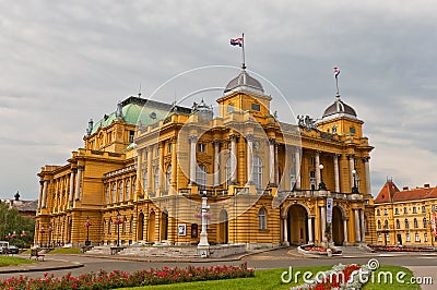 Croatian National Theatre (1895) in Zagreb, Croatia Stock Photo
