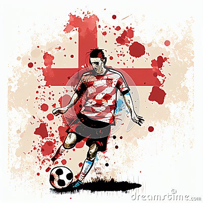 Croatian soccer poster. Abstract Croatia football background. Croatian national football player. Croatia soccer team Stock Photo