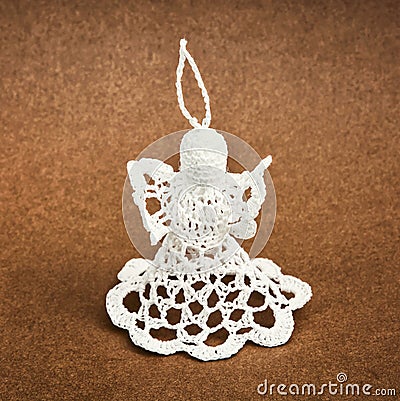 Crochet christmas angel, decorative product Stock Photo