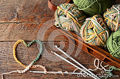 Crochet Yarn and Hook Stock Photo