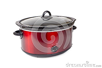 Crockpot, Slow Cooker Isolated On White Stock Photo