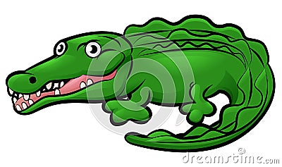 Crocodile Alligator Animal Cartoon Character Vector Illustration