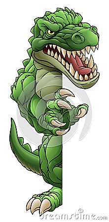 Crocodile Alligator Cartoon Lizard Dino Monster Vector Illustration