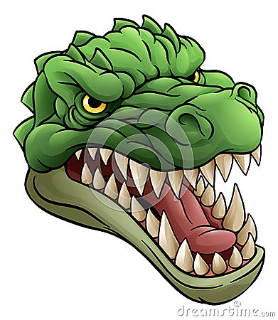 Crocodile Alligator Cartoon Lizard Dino Monster Vector Illustration