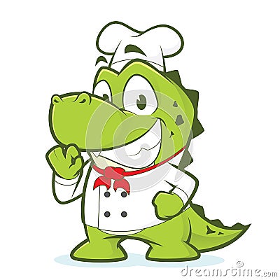 Crocodile or alligator chef Vector Illustration