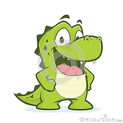 Crocodile or alligator with hands on hips Vector Illustration