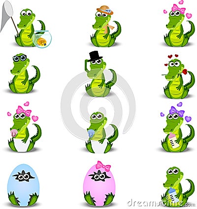 Crocodile or alligator Vector Illustration