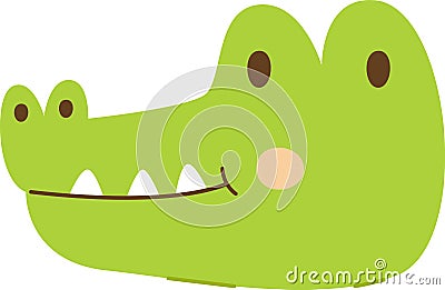 Crocodile Animal Face Vector Illustration