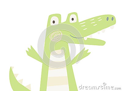 Crocodile baby print Vector Illustration