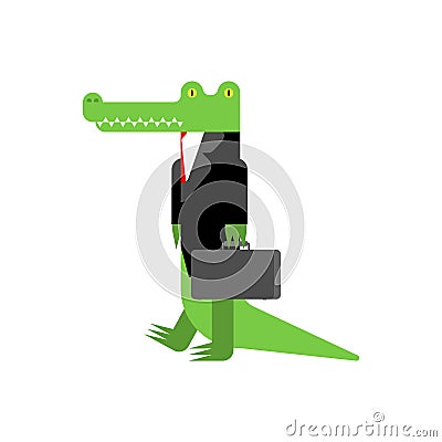 Crocodile businessman. Ð¡roc in suit. Boss alligator Vector Illustration