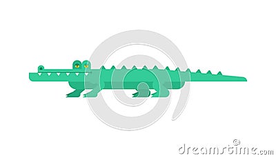 Crocodile cartoon. Alligator green. croc reptile vector illustration Vector Illustration