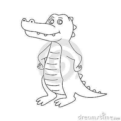 Crocodile for coloring book Vector Illustration