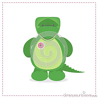 Crocodile cute plush toys Funny zoo, toy sewn, button. Cartoon Stock Photo