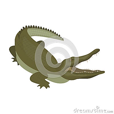 Crocodile, dangerous predator. Reptile, Nile crocodile single icon in cartoon style vector symbol stock illustration web Vector Illustration