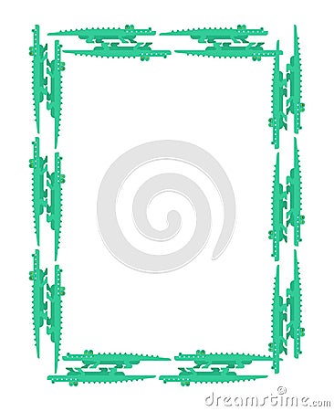 Crocodile frame. Alligator background. croc reptile vector illustration Vector Illustration