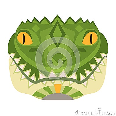 Crocodile Head Logo. Alligator vector decorative Emblem. Vector Illustration