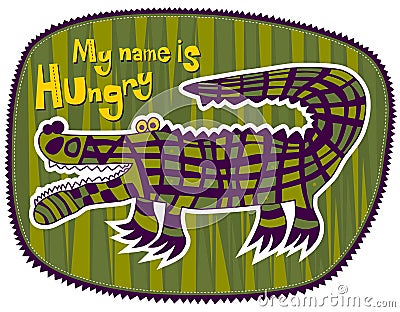 Crocodile Hungry Vector Illustration