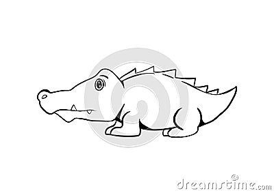 Crocodile images of simple doodle hands icon vector Vector Illustration