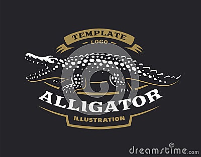 Crocodile logo - vector illustration. Alligator emblem design Vector Illustration