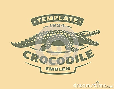 Crocodile logo - vector illustration. Alligator emblem design Vector Illustration