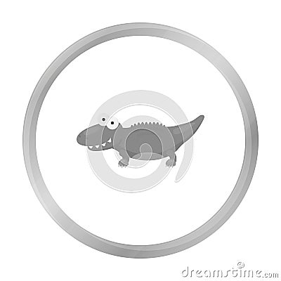 Crocodile monochrome icon. Illustration for web and mobile design. Vector Illustration