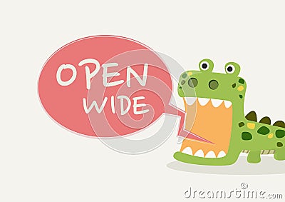 Crocodile Open Mouth Vector Illustration