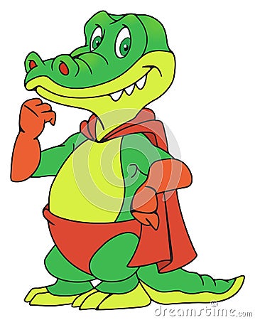 Crocodile in the raincoat Vector Illustration