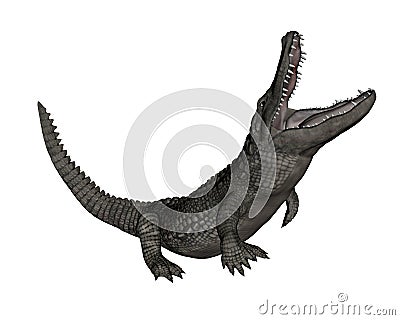 Crocodile roaring up - 3D render Stock Photo