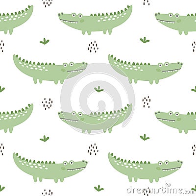 Crocodile seamless pattern background Stock Photo