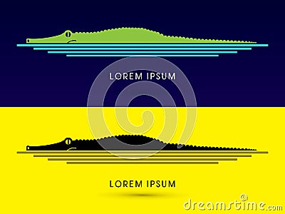 Crocodile side view graphic Vector Illustration